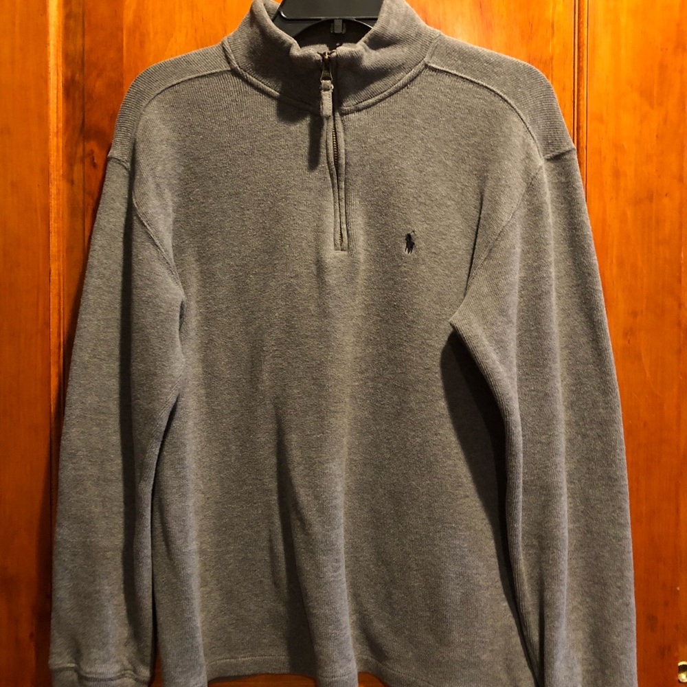 Polo gray quarter zip sweater